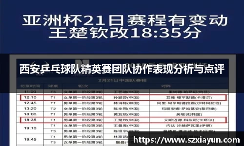 西安乒乓球队精英赛团队协作表现分析与点评